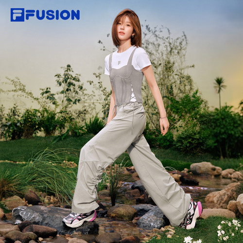 赵露思同款FILA FUSION斐乐女裤休闲裤2025夏季新款运动裤长裤 - 图0