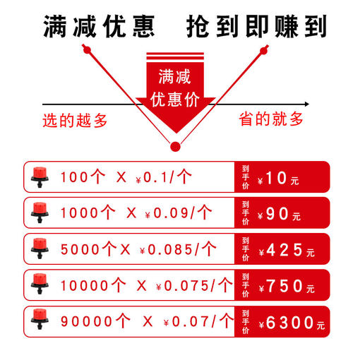 农用可调滴头果树滴灌管喷淋神器配件喷灌灌溉设备微喷喷头小红帽 - 图0