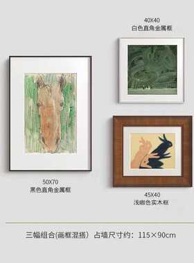 法式复古客厅书房画高级感装饰