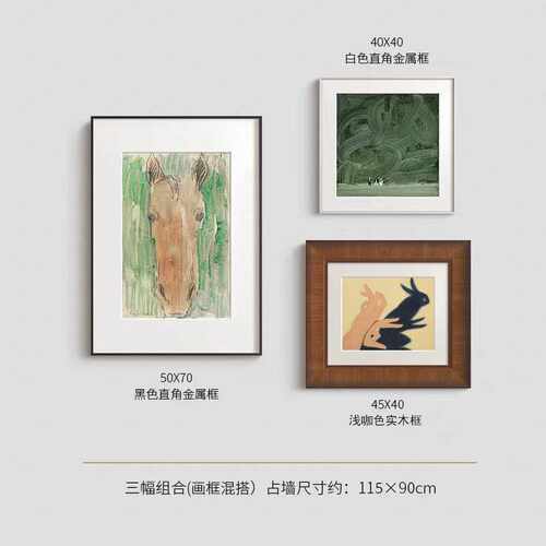 法式复古餐厅装饰画高级感客厅组合挂画走廊壁画现代装饰画书房画 - 图1