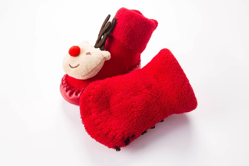 Детские демисезонные хлопковые милые флисовые туфли для новорожденных