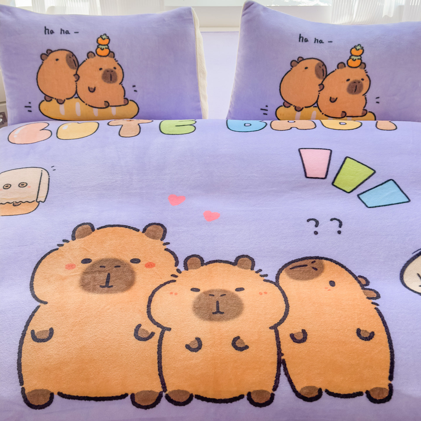 卡皮巴拉牛奶绒四件套冬季加厚法兰珊瑚绒床单被套儿童床上三件套,淘宝优惠券,粉丝福利购,淘宝优惠卷