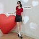 PIT retro French puff sleeve short sweet lace collar shirt women's summer new chic top