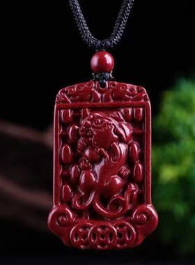 天然紫金砂貔貅民族风吊坠男女原矿朱砂纳福复古文玩挂件配饰