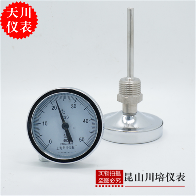 上海天川仪表WSS-301轴向双金属温度计2分4分牙0-50,100,200,300 - 图0