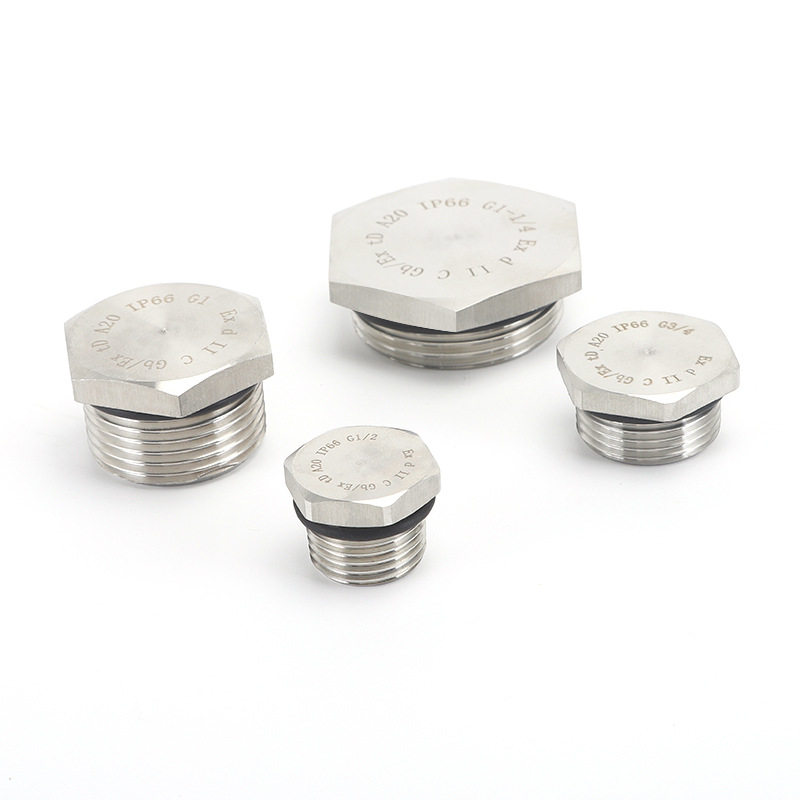 304/316外六角不锈钢防爆堵头防水密封盲堵丝堵闷盖M20NPT1/2 3/4,淘宝优惠券,粉丝福利购,淘宝优惠卷