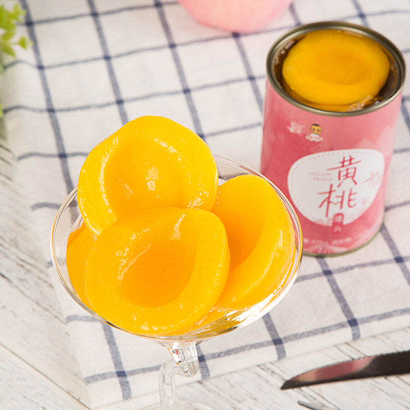 砀山黄桃罐头烘培特产四罐装新鲜 味悠美食品水果罐头