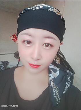 头巾cap风新款碎花防尘飘带