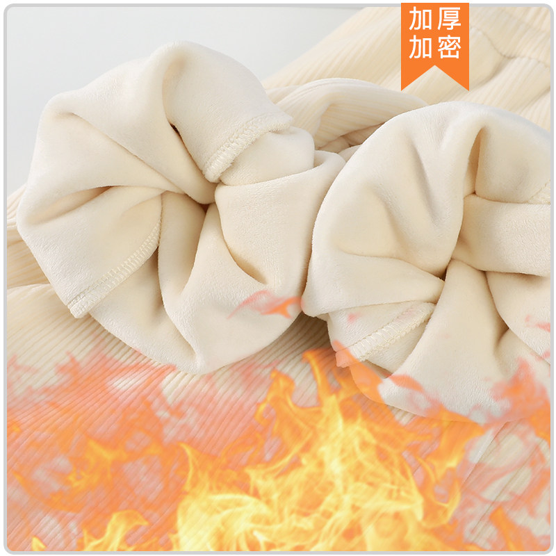 阔腿裤秋冬加绒白色高腰灯芯绒裤子 桑贝拉休闲裤