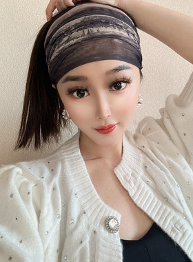 妖梦发带弹力网欧美宽边
