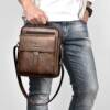 Cow leather vertical backpack hand-held crossbody bag