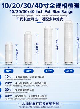 大流量折叠滤芯水过滤器滤芯保安过滤器聚丙烯大流量滤芯源头工厂