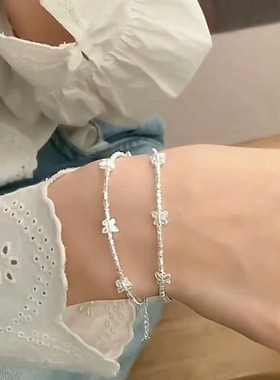 999纯银蝴蝶碎银子手链新款轻奢