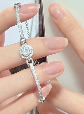 莫桑钻星点999足银手链女