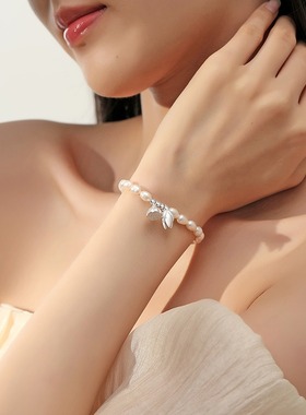 两世欢纯银手链女天然淡水珍珠