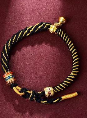 2026年五彩绳 手绳 高级感西藏式六字真言手工编织红绳手链ins风