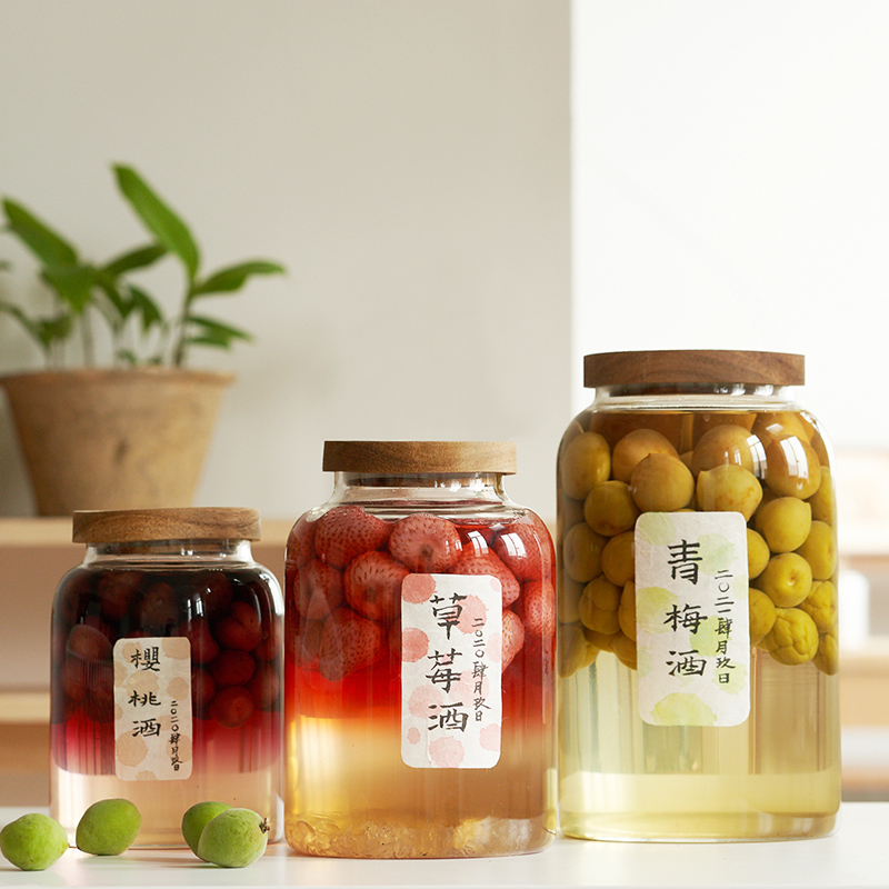 肆月青梅酿酒罐梅子酒泡酒瓶专用果酒酒瓶空瓶密封酒罐容器玻璃瓶 - 图2