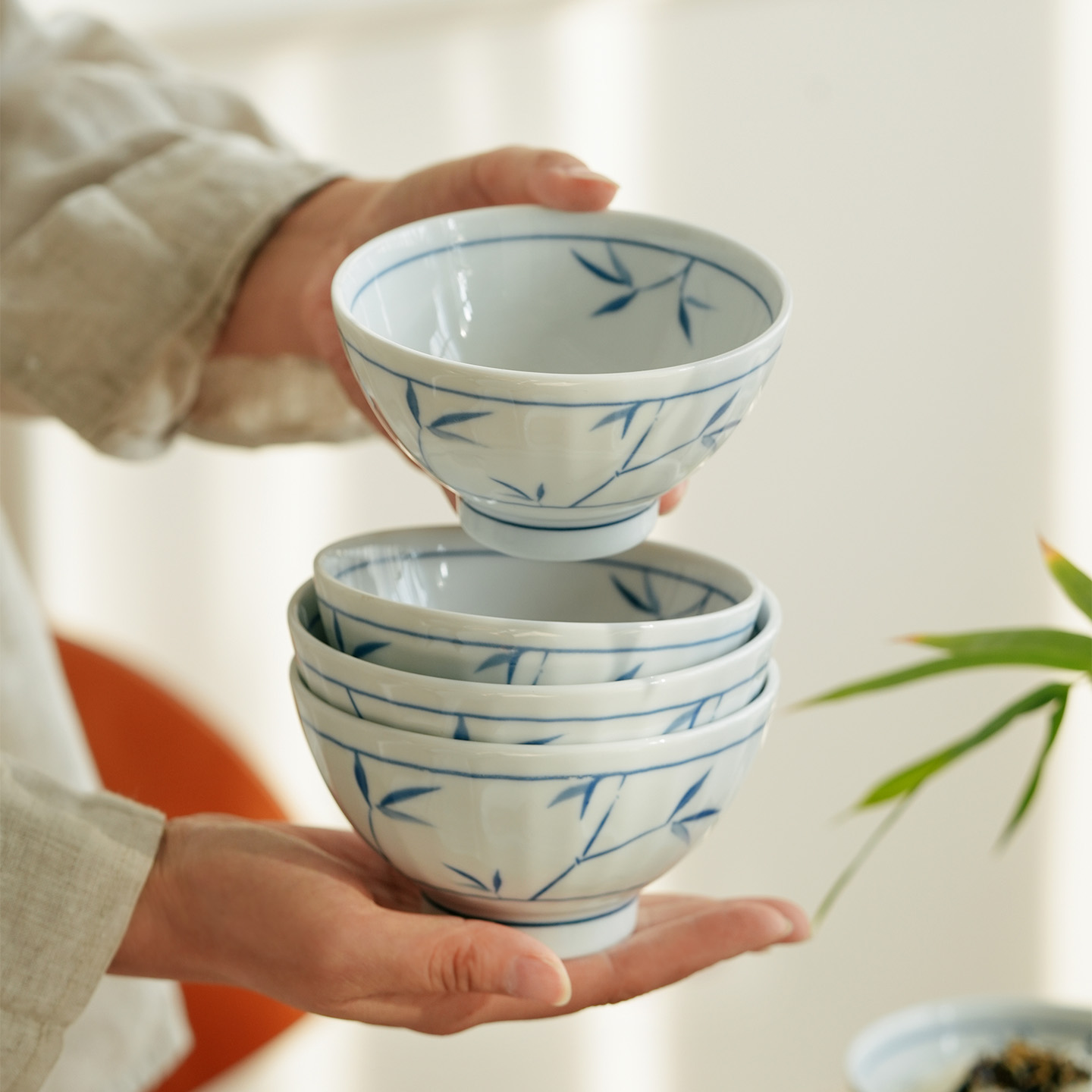 肆月中式陶瓷米饭碗釉下彩碗家用2025新款高颜值个人专用小碗餐具 - 图1