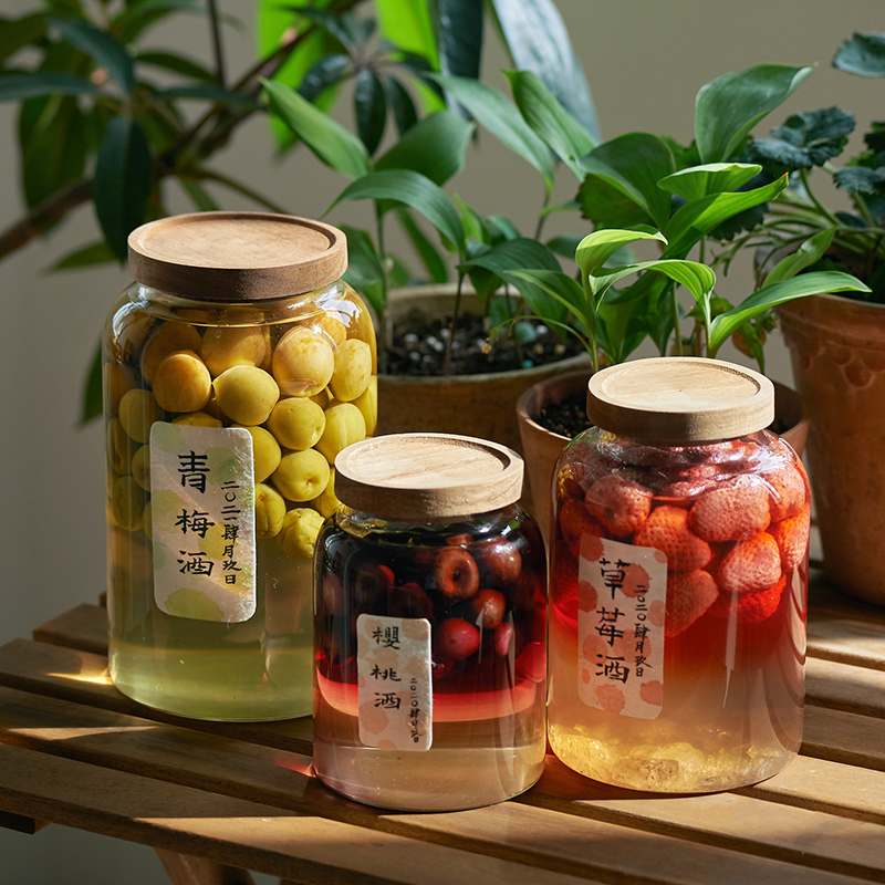 肆月青梅酿酒罐梅子酒泡酒瓶专用果酒酒瓶空瓶密封酒罐容器玻璃瓶 - 图1