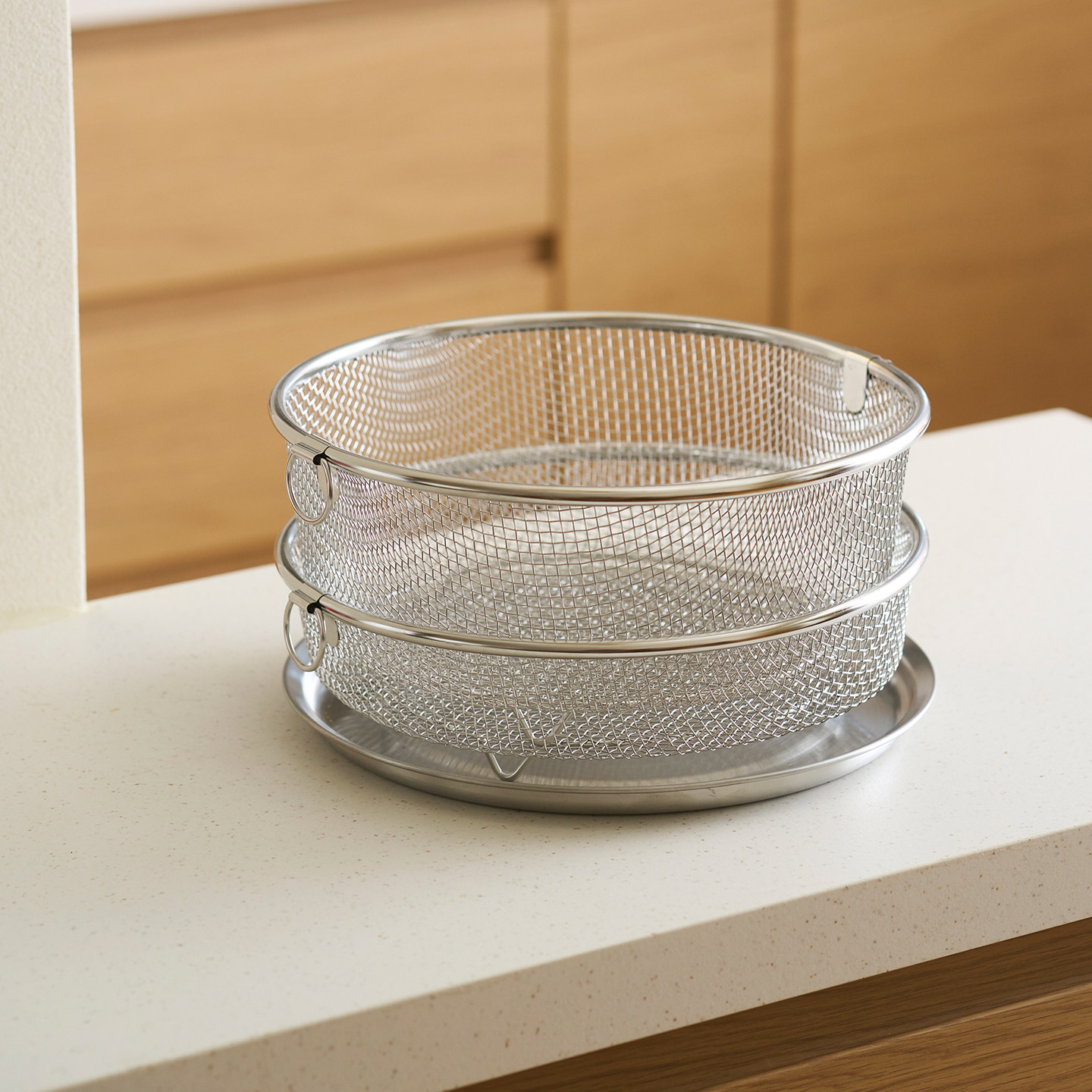 肆月 油炸滤油沥水篮沥油篮家用厨房多功能304不锈钢双耳盘沥水网,淘宝优惠券,粉丝福利购,淘宝优惠卷