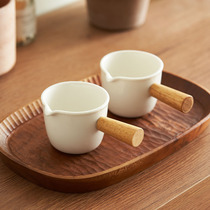 April Mini espresso cup Serie Coffee cup Extraction Quantity Cup wood handle Milk Cup Shot milk Ceramic Cup High Face Value