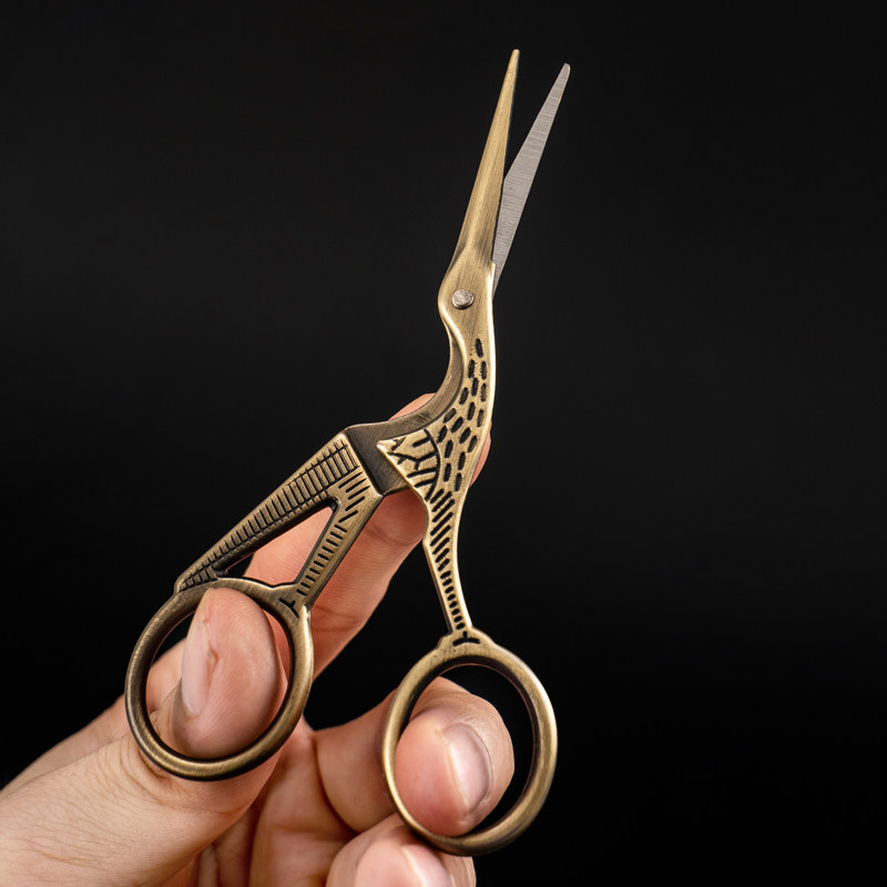 中式复古家用鹤形剪刀手工剪纸小号不锈钢茶叶袋包装茶剪茶具配件,淘宝优惠券,粉丝福利购,淘宝优惠卷