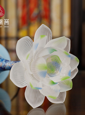 海之蓝莲花灯家用供奉长明灯室内插电LED灯佛前供佛灯珐琅彩色
