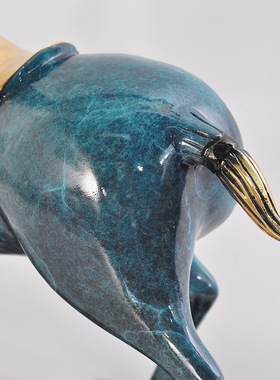 铜摆件《彩绘马》 家居工艺品开业乔迁客厅办公桌面装饰品