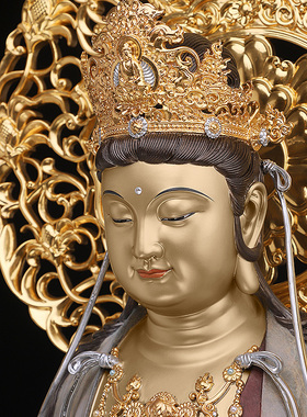 西方三圣神像供奉菩萨观世音摆件