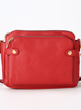 Women's Crossbody Bag Three-layer Shoulder Bag Faux Leather