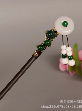 Antique Simple Tassel Hair Accessories Vintage Wooden Hairpi