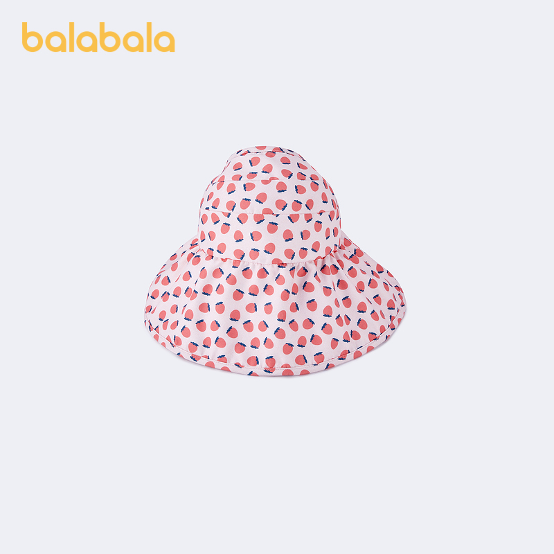 巴拉巴拉儿童帽子女童空顶遮阳帽大帽檐设计透气舒适亲子时尚甜美-图0