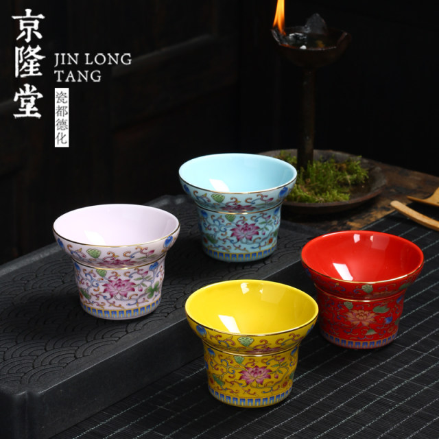 Jinglongtang Enamel Ceramic ຊາ Strainer ການກັ່ນຕອງຊາ
