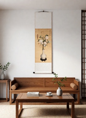 宋代美学挂画国画花鸟画玄关装饰画郎世宁聚瑞图微短剧道具宋画