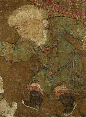 北宋苏汉臣货郎图名家人物画复制品书房玄关高清微喷卧室装饰画
