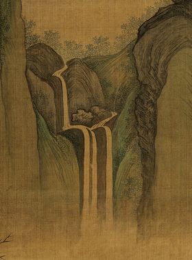 赵孟頫竹院鸣泉图国画山水画