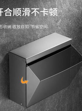 卫生间草纸盒免打孔厕所抽纸盒卫生纸架纸巾盒平板纸不锈钢厕纸盒
