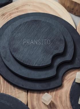 PRANSITO元渡睡叶北欧石托盘洗手台置物香薰水摆件收纳展示烛台盘