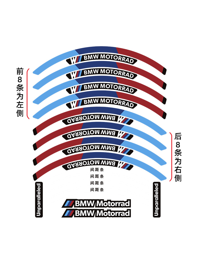 适用于宝马S1000R改装轮毂反光贴花车圈钢圈防水贴纸新款轮圈贴 - 图3