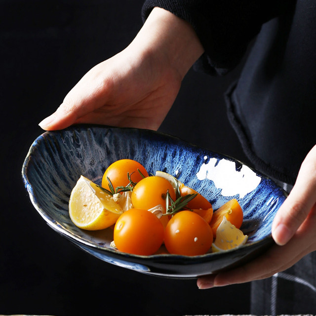 Japanese kiln variant ceramic dining plate