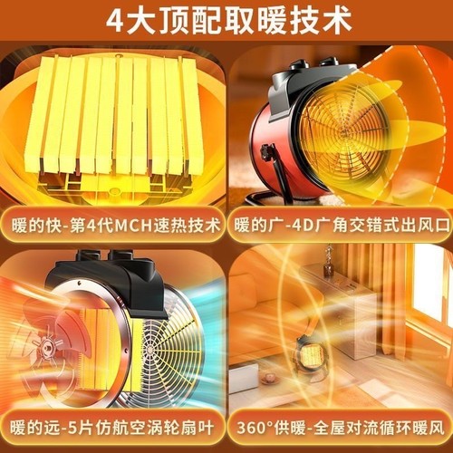 骆驼暖风机小钢炮取暖器热风机节电小太阳电暖器家用电热扇能省 - 图0
