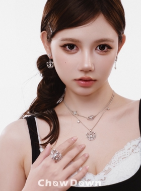 CHOWDOWN苹星镂影双层锁骨链