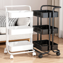 Small Cart Shelf Kitchen Floor Bathroom Mobile Multilayer Baby Bedroom Storage Rack Living-room Snack Containing Shelf