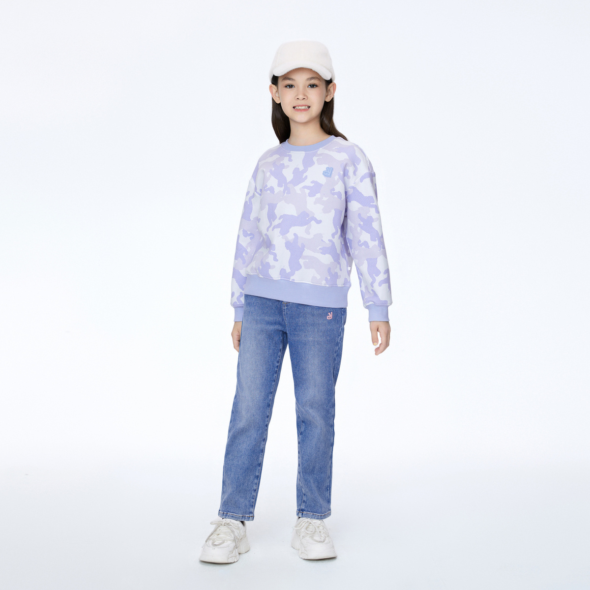 安奈儿童装女童梭织牛仔裤2025冬加绒牛仔长裤子休闲保暖锁温亲肤 - 图2