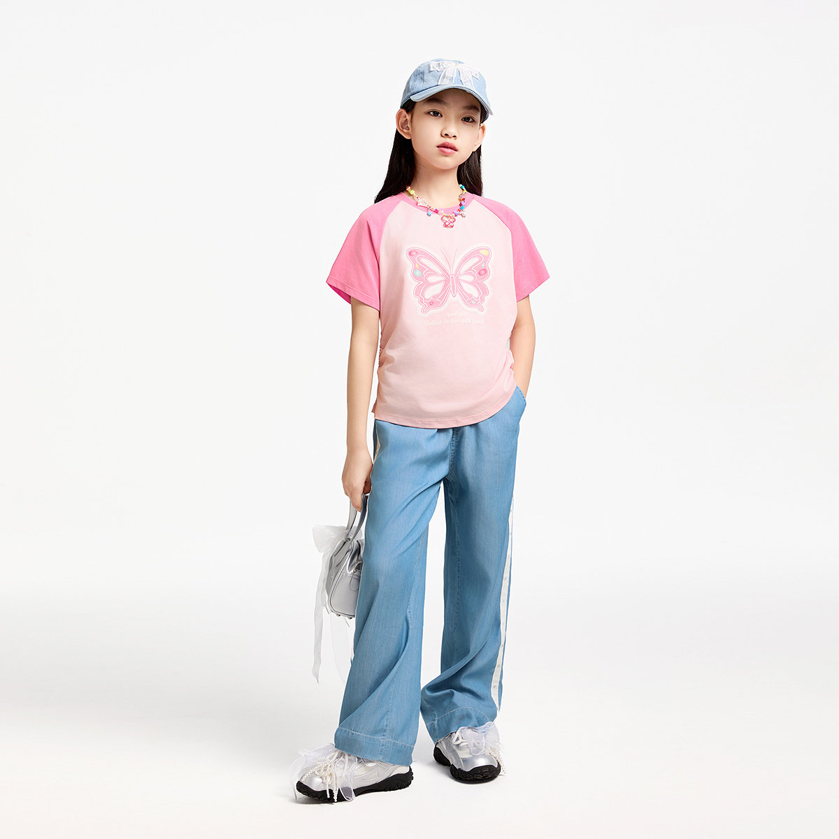 安奈儿童装女童牛仔裤2025夏新款蓝色裤子抗菌防晒冰感宽松长裤,淘宝优惠券,粉丝福利购,淘宝优惠卷