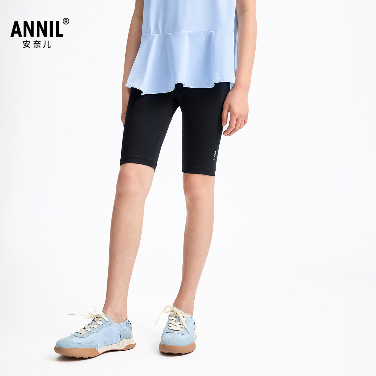 安奈儿童装女童针织打底中裤2025夏新款冰感防晒弹力修身五分裤子,淘宝优惠券,粉丝福利购,淘宝优惠卷