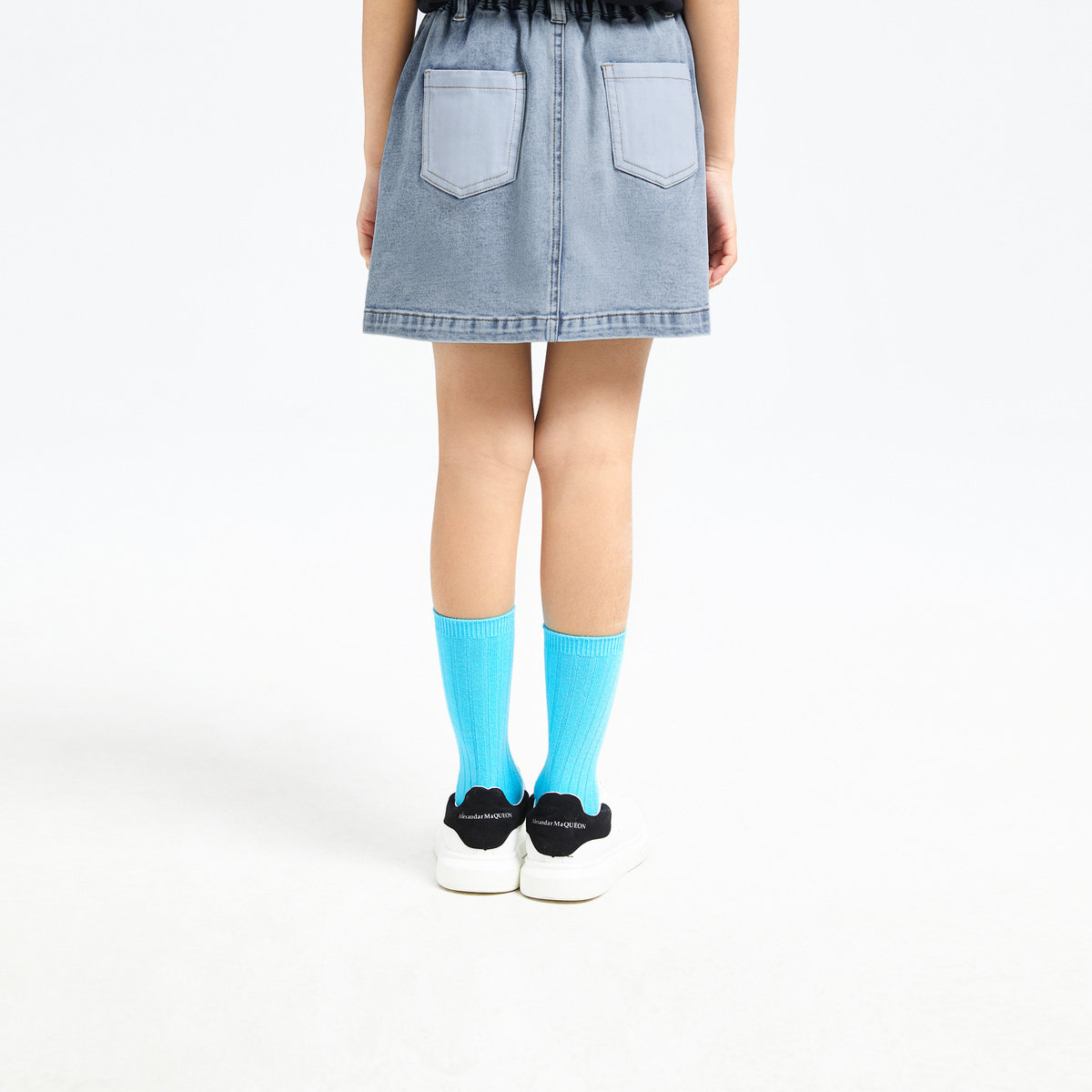 安奈儿童装女童牛仔半身裙夏休闲弹力时尚纯色安全裤百褶裙子,淘宝优惠券,粉丝福利购,淘宝优惠卷