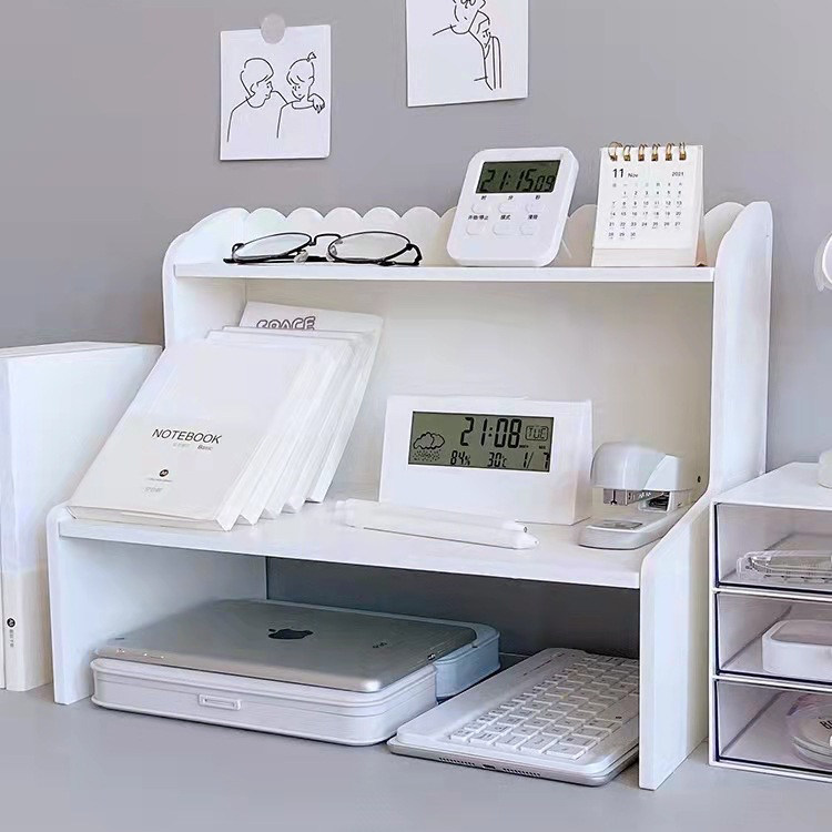 双层增高桌面收纳置物架宿舍办公室ins风化妆品书本整理架耐用,淘宝优惠券,粉丝福利购,淘宝优惠卷