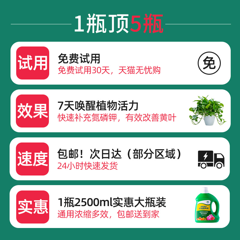 绿萝营养液肥料专用肥植物盆栽家用吊兰发财树土水培养花通用花肥 - 图0