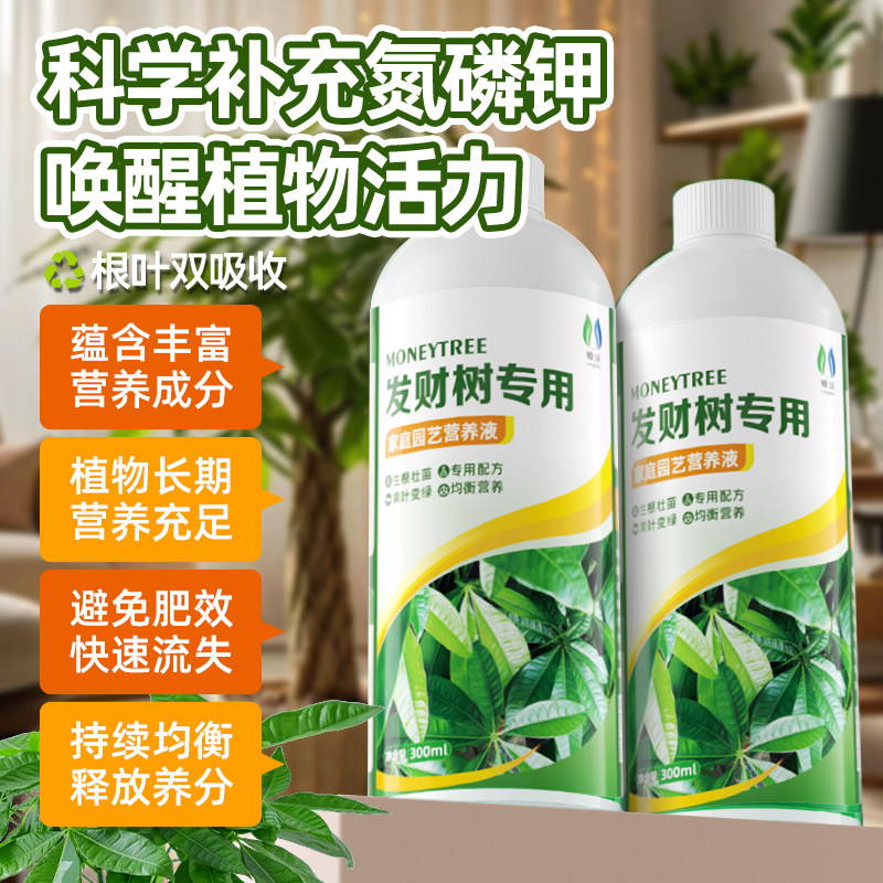 发财树专用营养液叶子发黄掉叶水培植物肥料家用花卉改善僵苗盆栽,淘宝优惠券,粉丝福利购,淘宝优惠卷